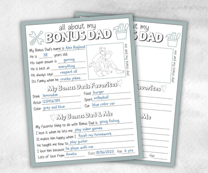 All About My Bonus Dad Questionnaire