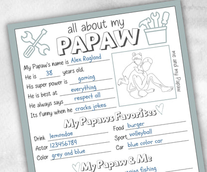 Personalized Papaw Questionnaire