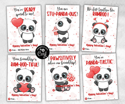 Anniversary Panda Card | Panda Valentine Day Card | Kids Valentines | Printable Valentine Cards | Classroom Valentine | Valentines Day Card