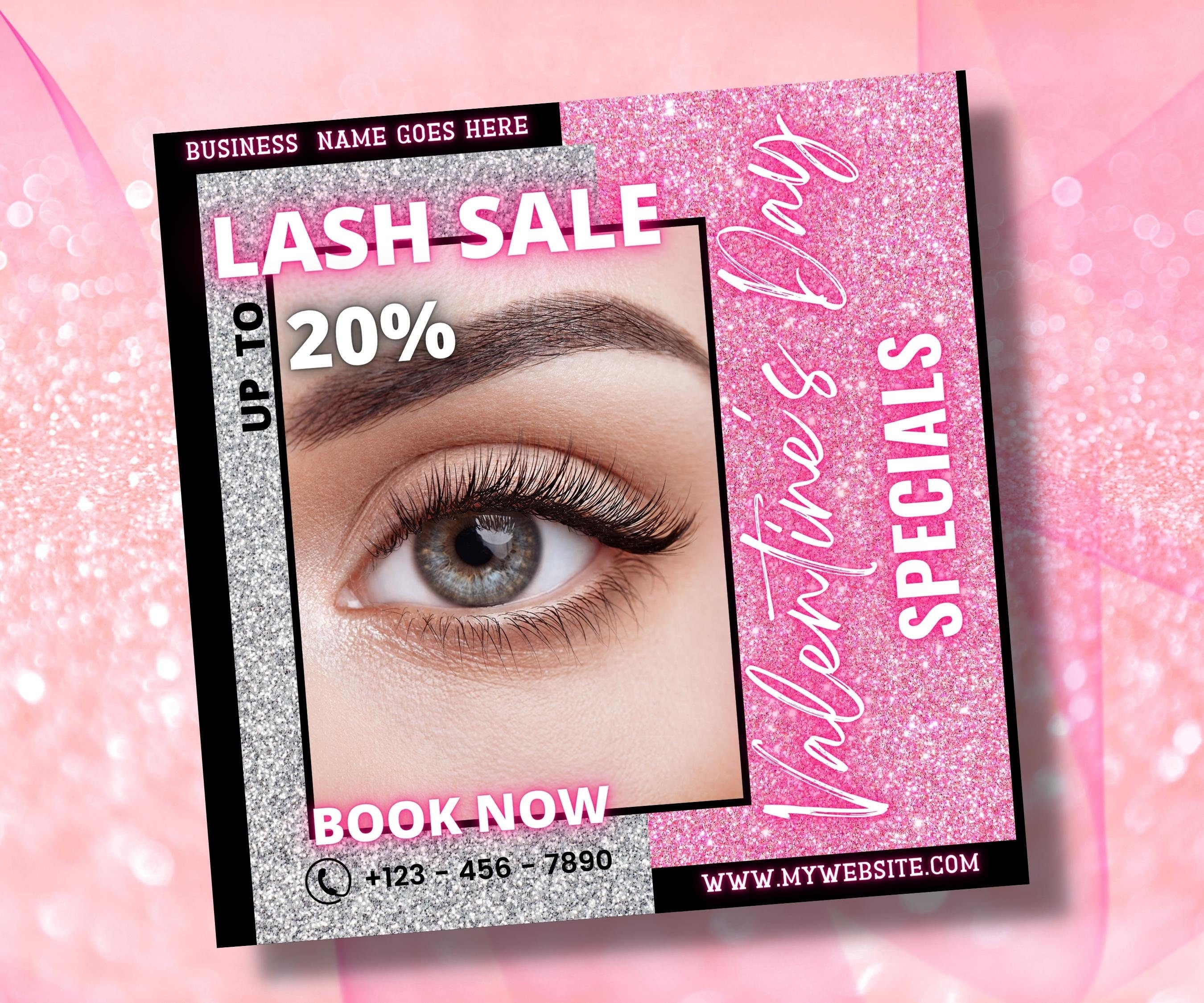 Booking Flyer | Appointment Flyer | Flyer Template | Edit In Canva | Valentines Flyer | Eyelash Extension Services Flyer | Lash Flyer I Edit