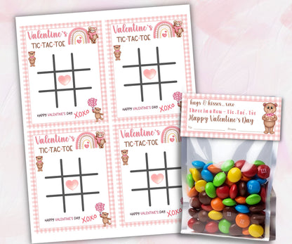 Daycare Tic Tac Toe Valentine | Kids Class Valentine Card | Printable Valentine'S Day Tic Tac Toe Cards | Game Tag | Printable Valentine I