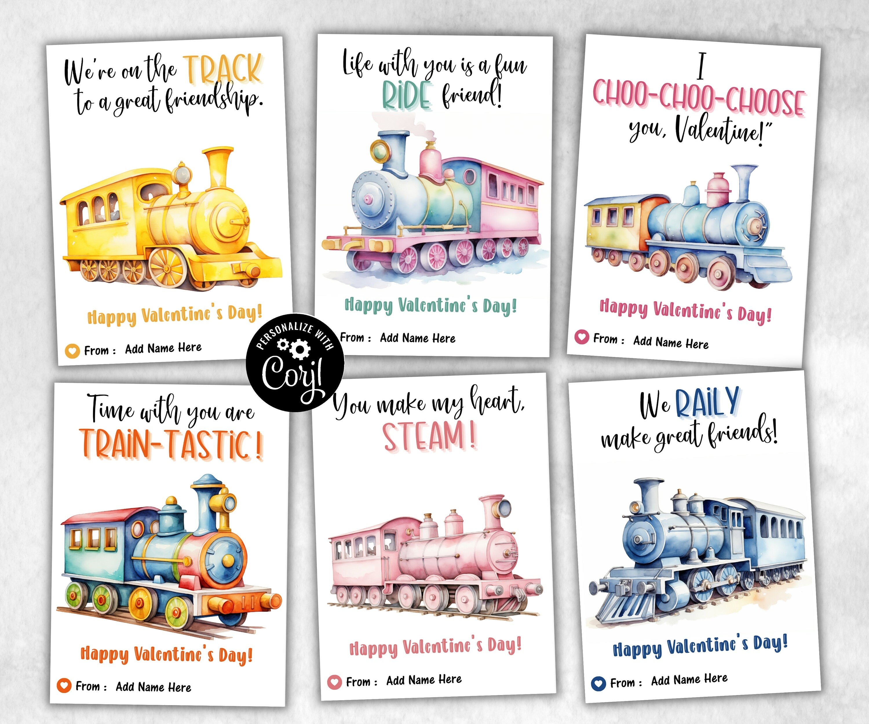 Editable Train Valentines | Boys Valentine | Valentine School Tag | Class Valentine | Funny Design | Choo Choo Choose You I Choo Choo