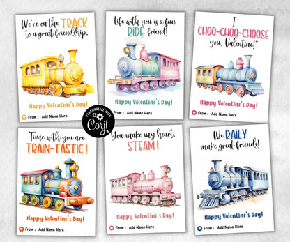 Editable Train Valentines | Boys Valentine | Valentine School Tag | Class Valentine | Funny Design | Choo Choo Choose You I Choo Choo