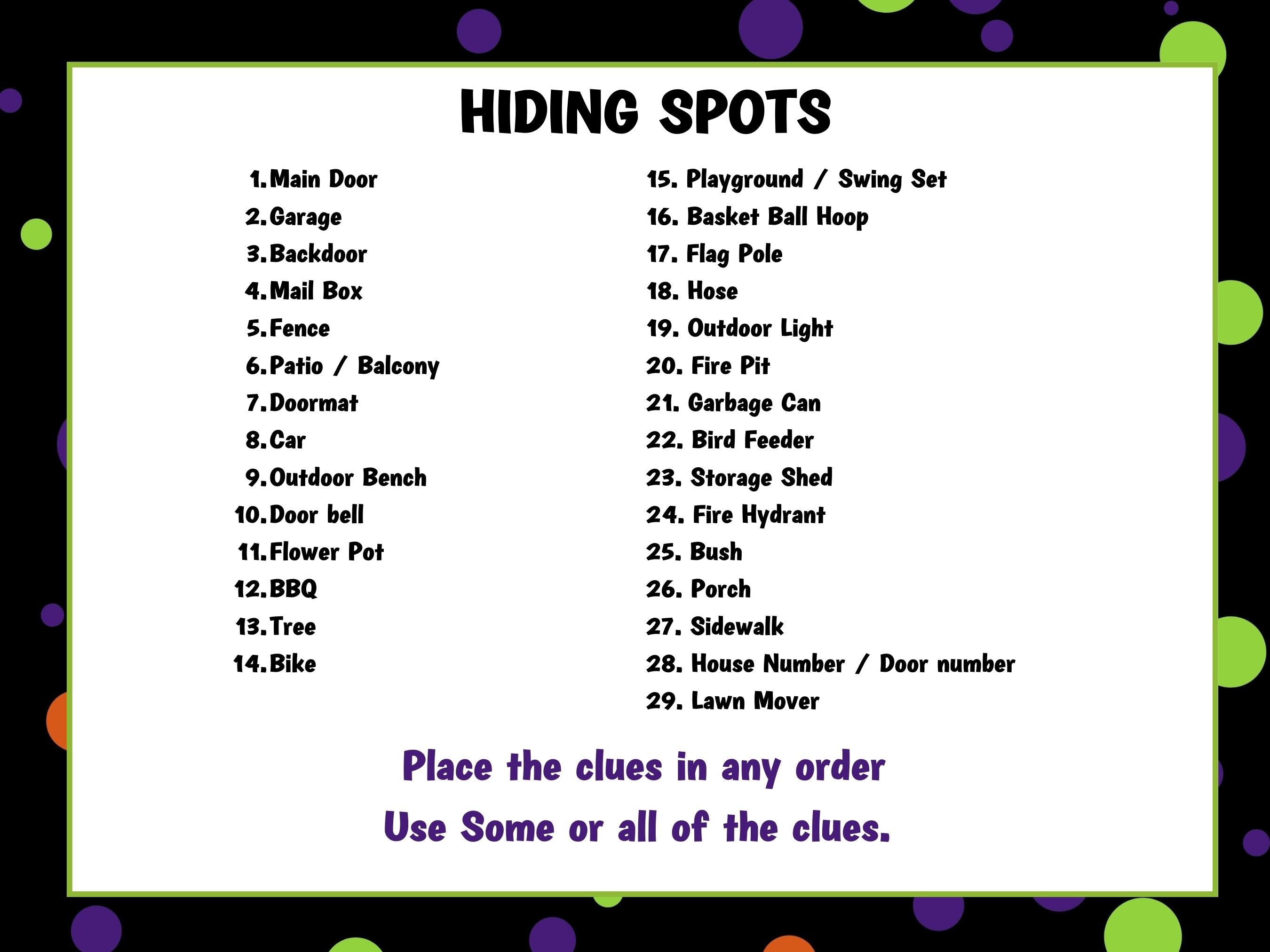 Outdoor Halloween Scavenger Hunt for Kids and Teens