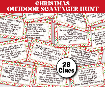 Outdoor Christmas Scavenger Hunt - 28 Clues