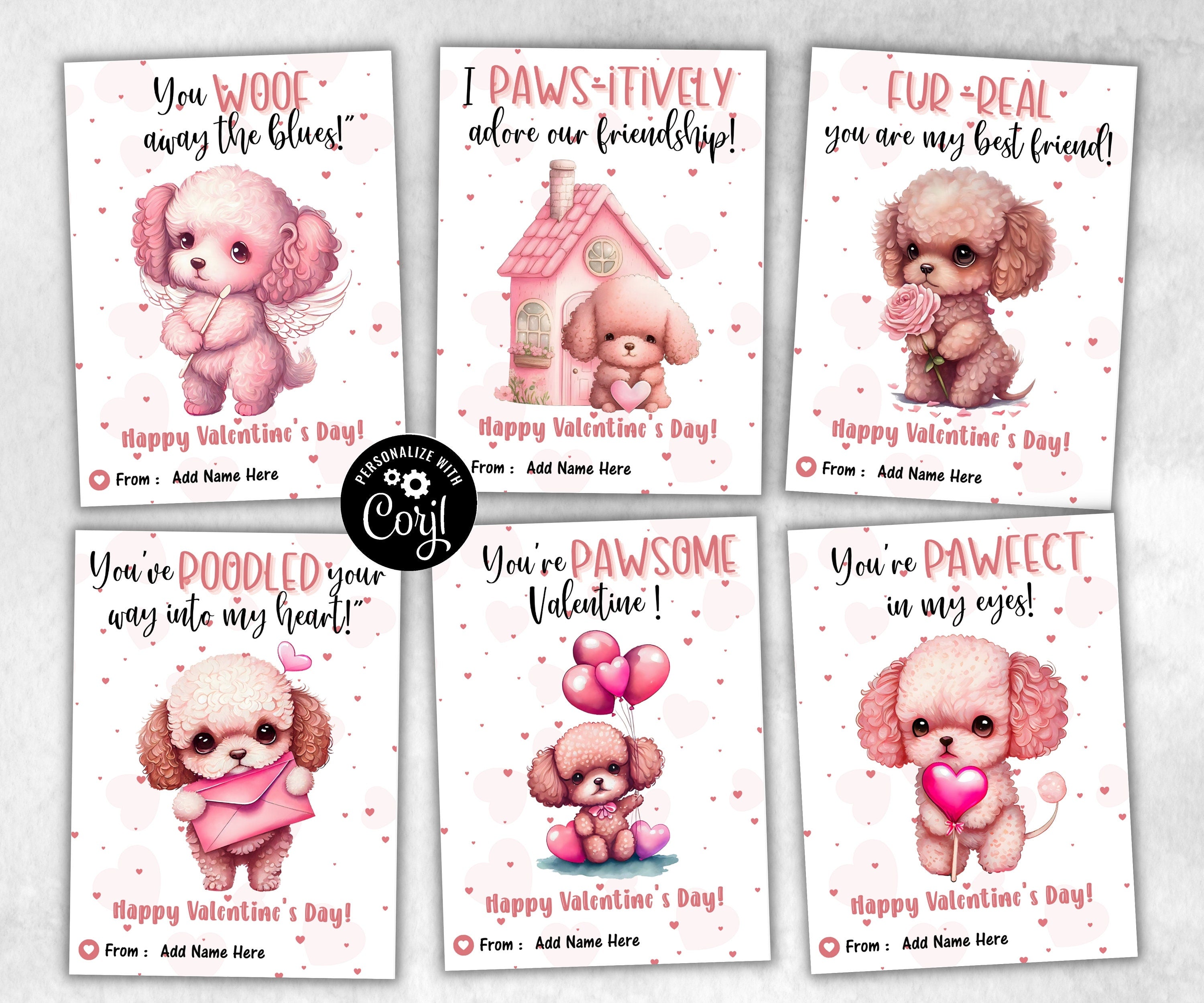 Poodle Valentines Card | Edit With Corjl | I Labr-Adore You | Dog Valentine Card | Love You Card | V-Day Cards I Cute Puppy Love Card