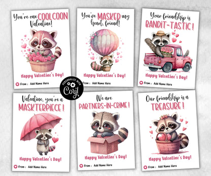 Raccoon Valentine Card | To Me You Are Trash | Heart Balloons | Valentine Clipart | Trash Panda Card I Funny Love Cards I Raccoon Pun Card