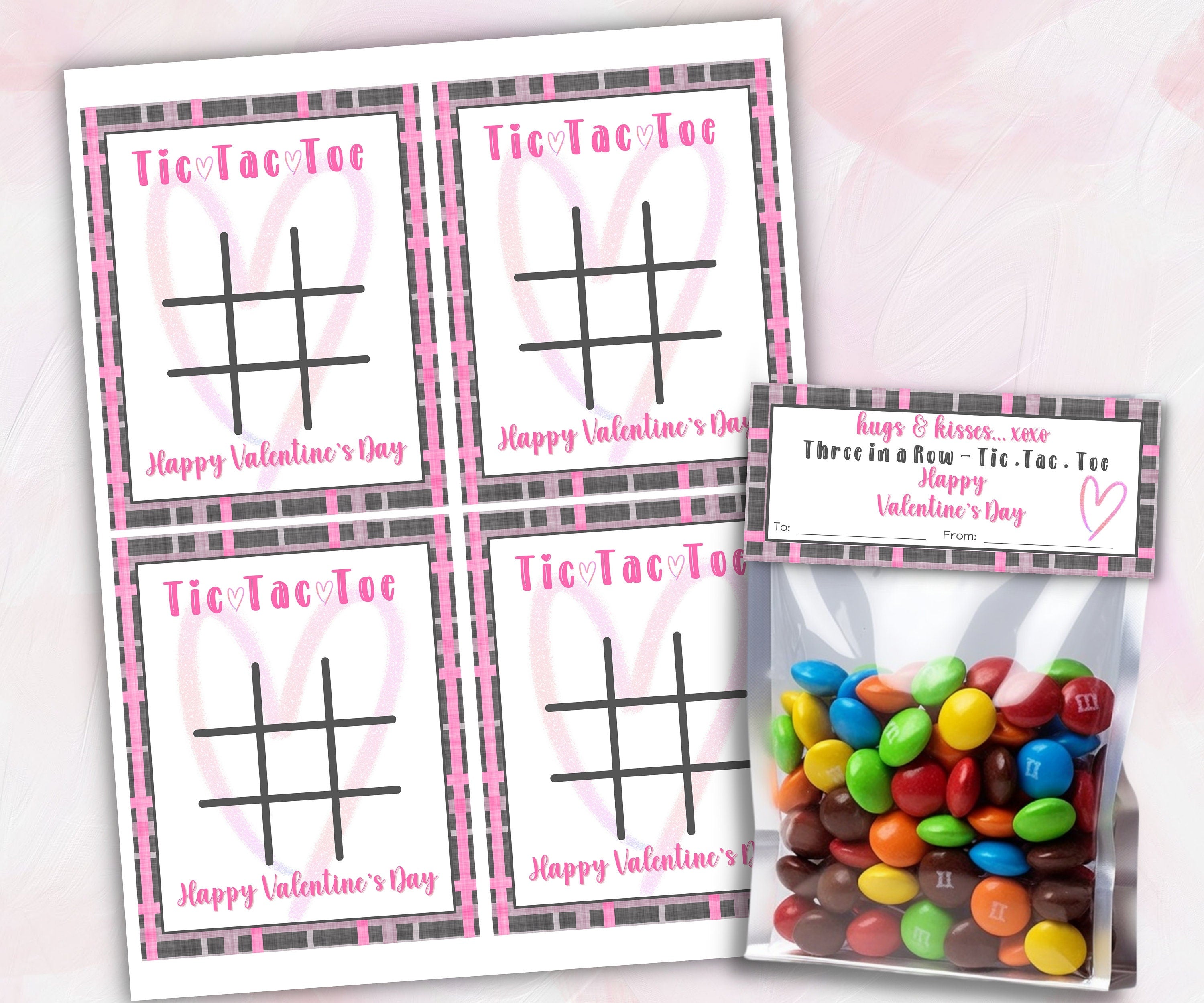 Tic Tac Toe Valentine | Kids Class Valentine Card | Printable Valentine'S Day Tic Tac Toe Cards | Game Tag | Printable Valentine I Daycare