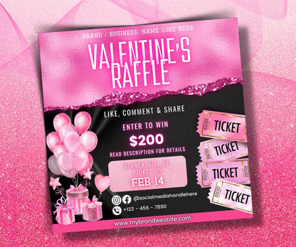 Valentines Giveaway Flyer | Like And Share | Diy Valentines Flyer | Instagram Raffle | Social Media Template | Social Media Giveaway Raffle