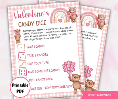 Valentine Heart Game | Teddy Bear Valentine | Valentine's Day | Valentine Activity For Kids | Valentine Day Activity I Candy Jar Dice Game