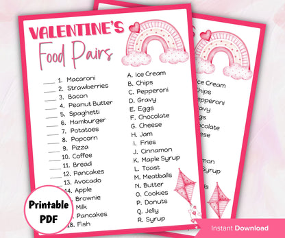 Valentine'S Party Games | Valentines Activity | Valentines Party Game | Valentines Day Game | Valentine'S Day Food Pairs Game I School VDay
