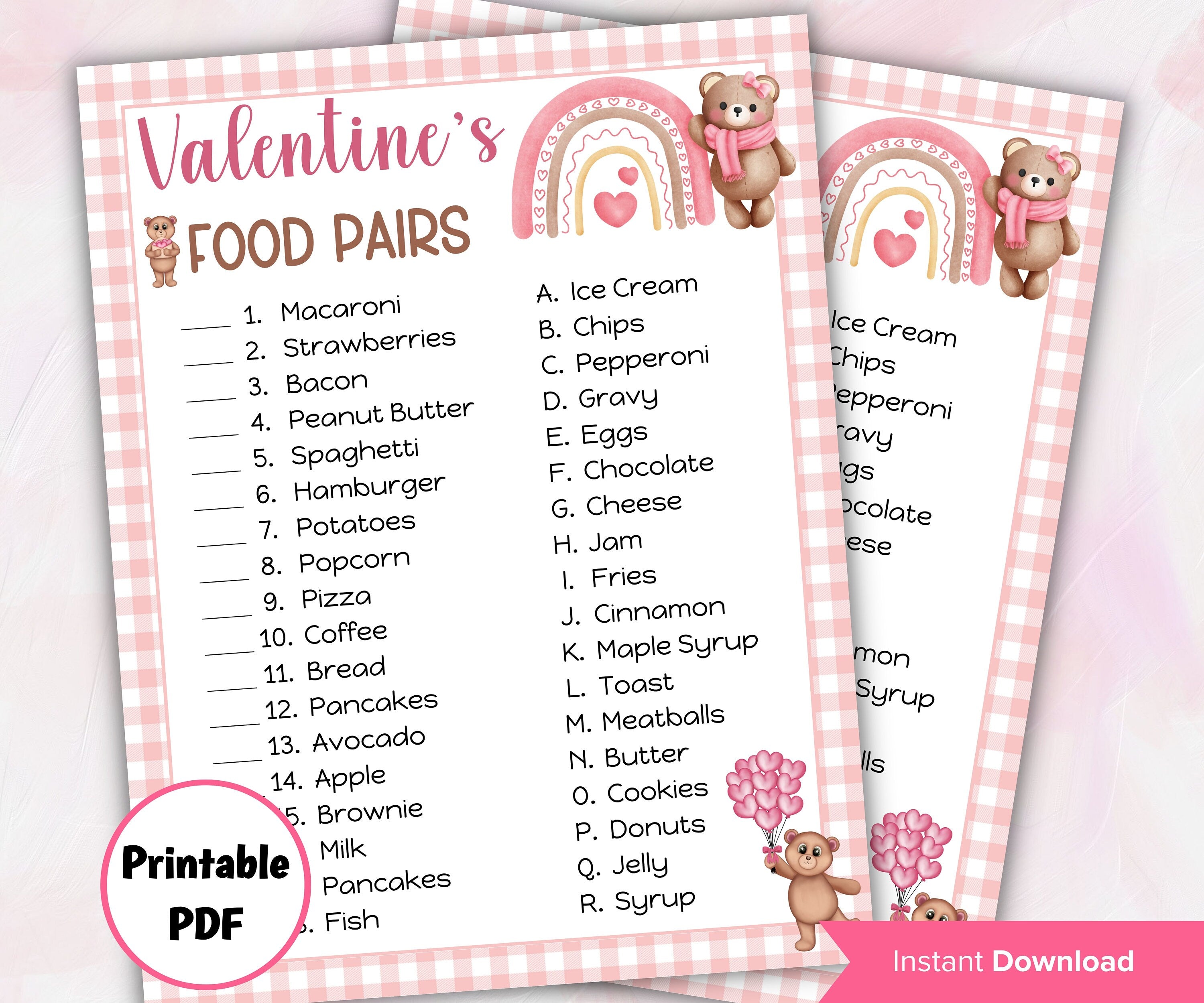 School VDay I Valentine'S Party Games | Valentines Activity | Valentines Party Game | Valentines Day Game | Valentine'S Day Food Pairs Game