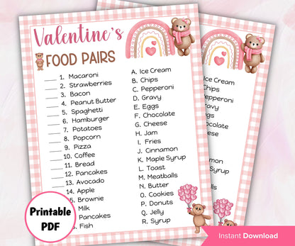 School VDay I Valentine'S Party Games | Valentines Activity | Valentines Party Game | Valentines Day Game | Valentine'S Day Food Pairs Game