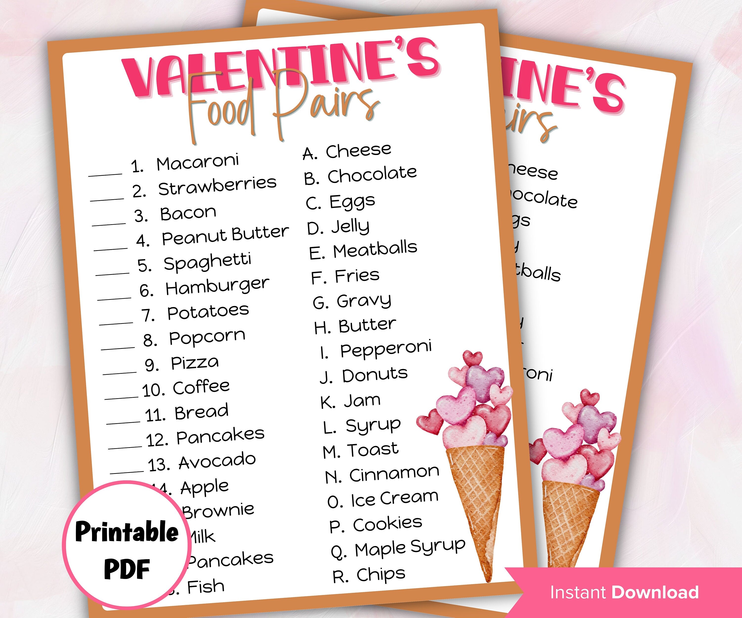 Valentine'S Party Games | Valentines Day Activity For Kids And Adults | Valentine'S Day Food Pairs Game | Valentines Day Game I School VDay