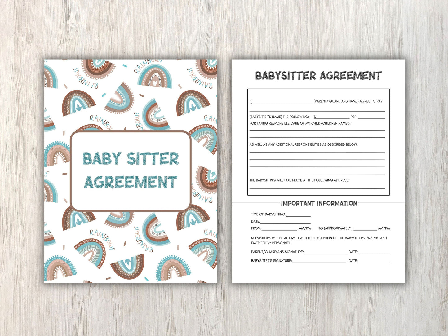 Babysitter Guide I Babysitter Planner I Nanny Guide I Babysitter info sheet I Printable babysitter notes I In case of Emergency