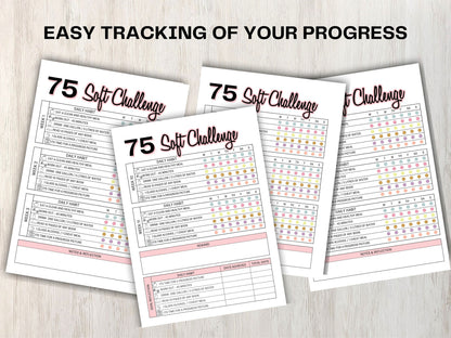 75 Soft Challenge I Printable Challenge I Healthy Habits Tracker I Self Care Tracker I Printable Tracker I Fitness Journal I Mindful Eating- -TheHustlingCatLady-Calendars & Planners