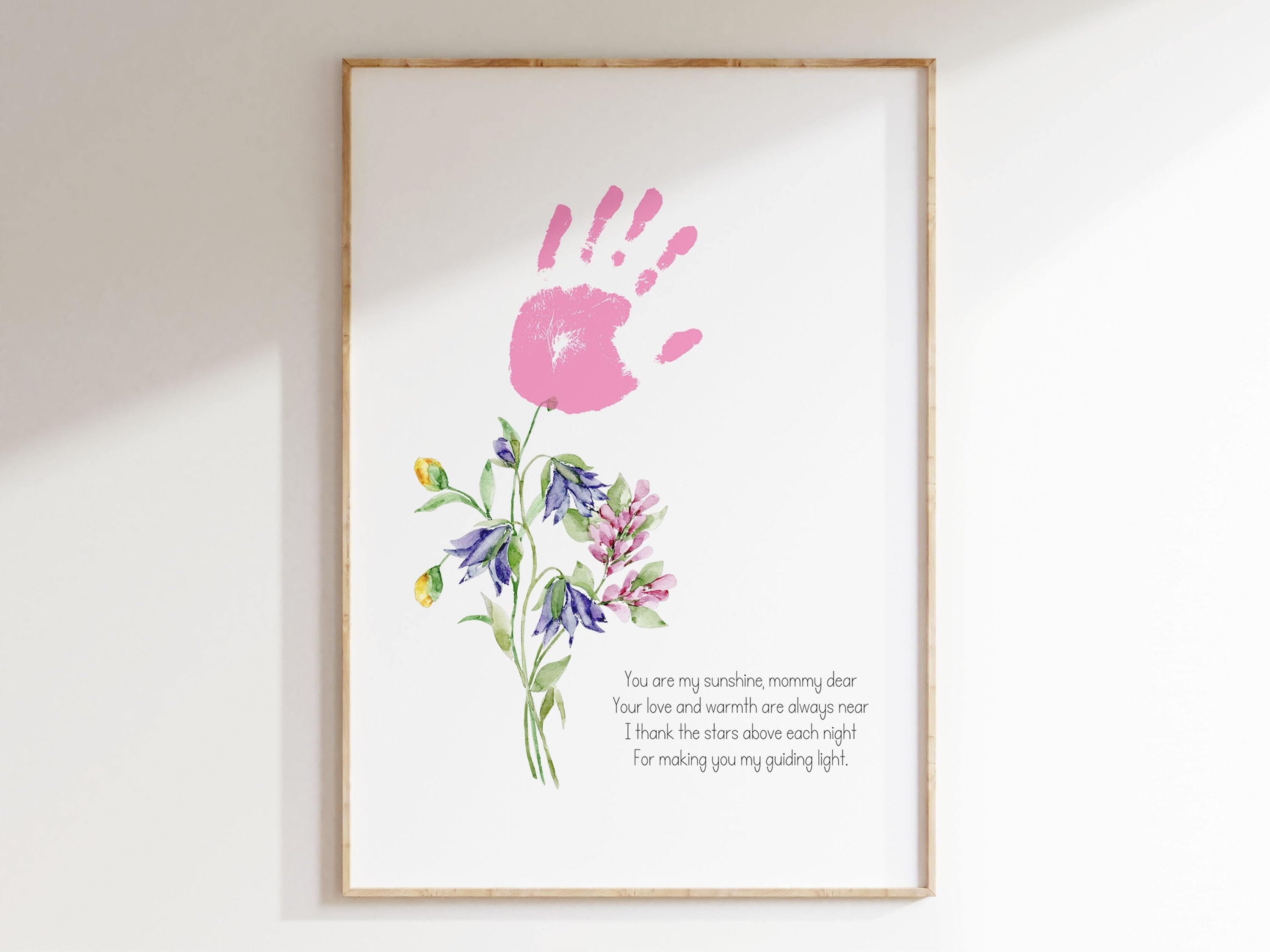 Pink Purple Handprint art I Mother's Day keepsake I Mother's day gift I mom handprint craft I mother's day activity I memory keepsake DIY-Mother&#39;s/Father&#39;sDay -TheHustlingCatLady-Digital Prints