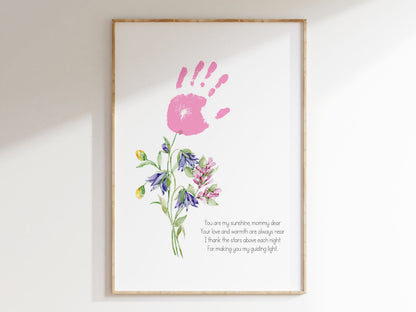 Pink Purple Handprint art I Mother's Day keepsake I Mother's day gift I mom handprint craft I mother's day activity I memory keepsake DIY-Mother&#39;s/Father&#39;sDay -TheHustlingCatLady-Digital Prints