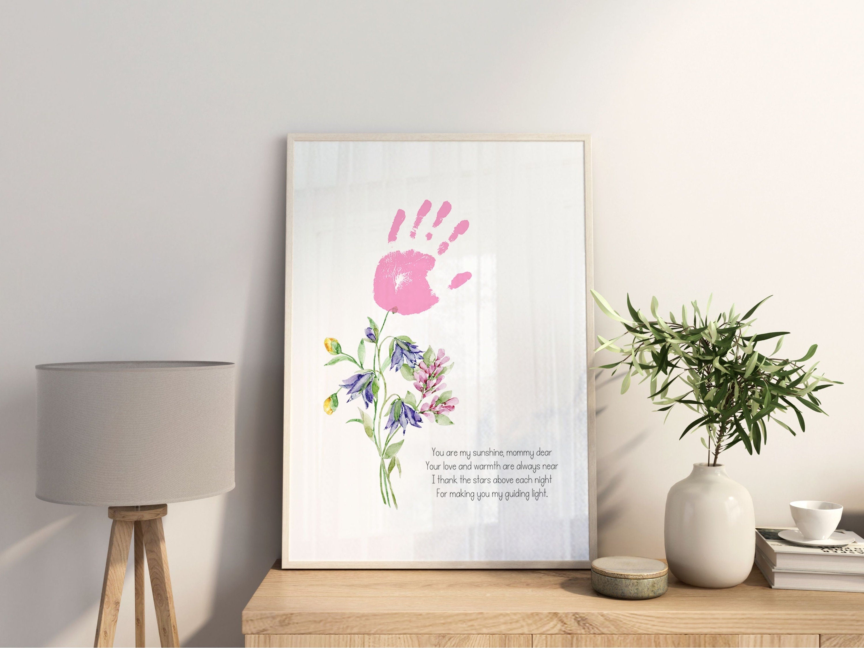 Pink Purple Handprint art I Mother's Day keepsake I Mother's day gift I mom handprint craft I mother's day activity I memory keepsake DIY-Mother&#39;s/Father&#39;sDay -TheHustlingCatLady-Digital Prints