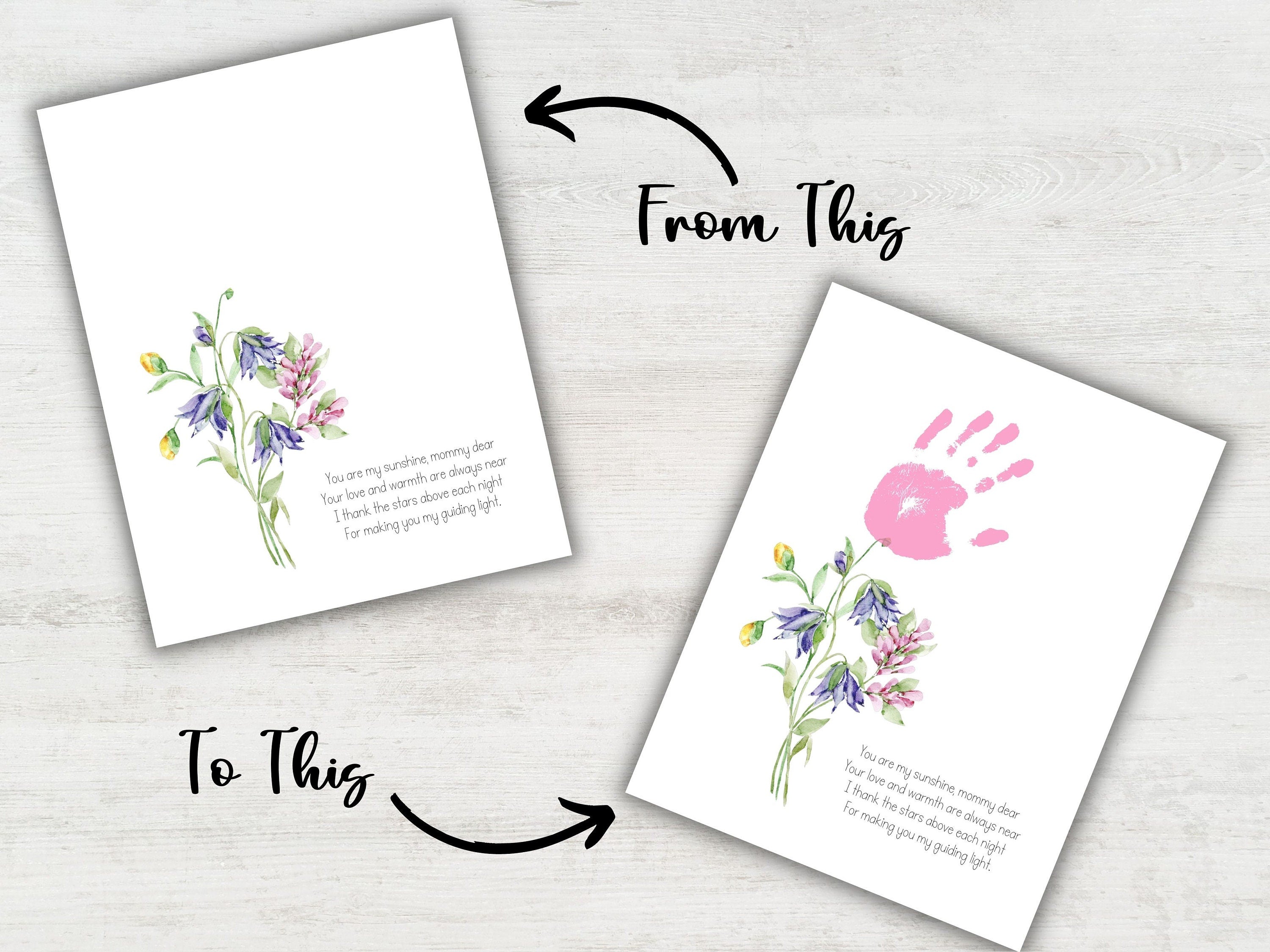 Pink Purple Handprint art I Mother's Day keepsake I Mother's day gift I mom handprint craft I mother's day activity I memory keepsake DIY-Mother&#39;s/Father&#39;sDay -TheHustlingCatLady-Digital Prints