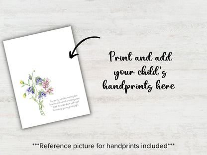 Pink Purple Handprint art I Mother's Day keepsake I Mother's day gift I mom handprint craft I mother's day activity I memory keepsake DIY-Mother&#39;s/Father&#39;sDay -TheHustlingCatLady-Digital Prints