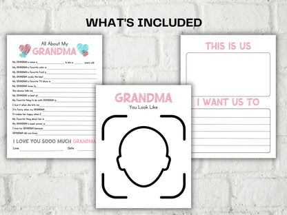 All about my Grandma fill in the blank I Grandma birthday gift I About Grandma I Gift for Grandma I Grandma interview I Questionnaire 001