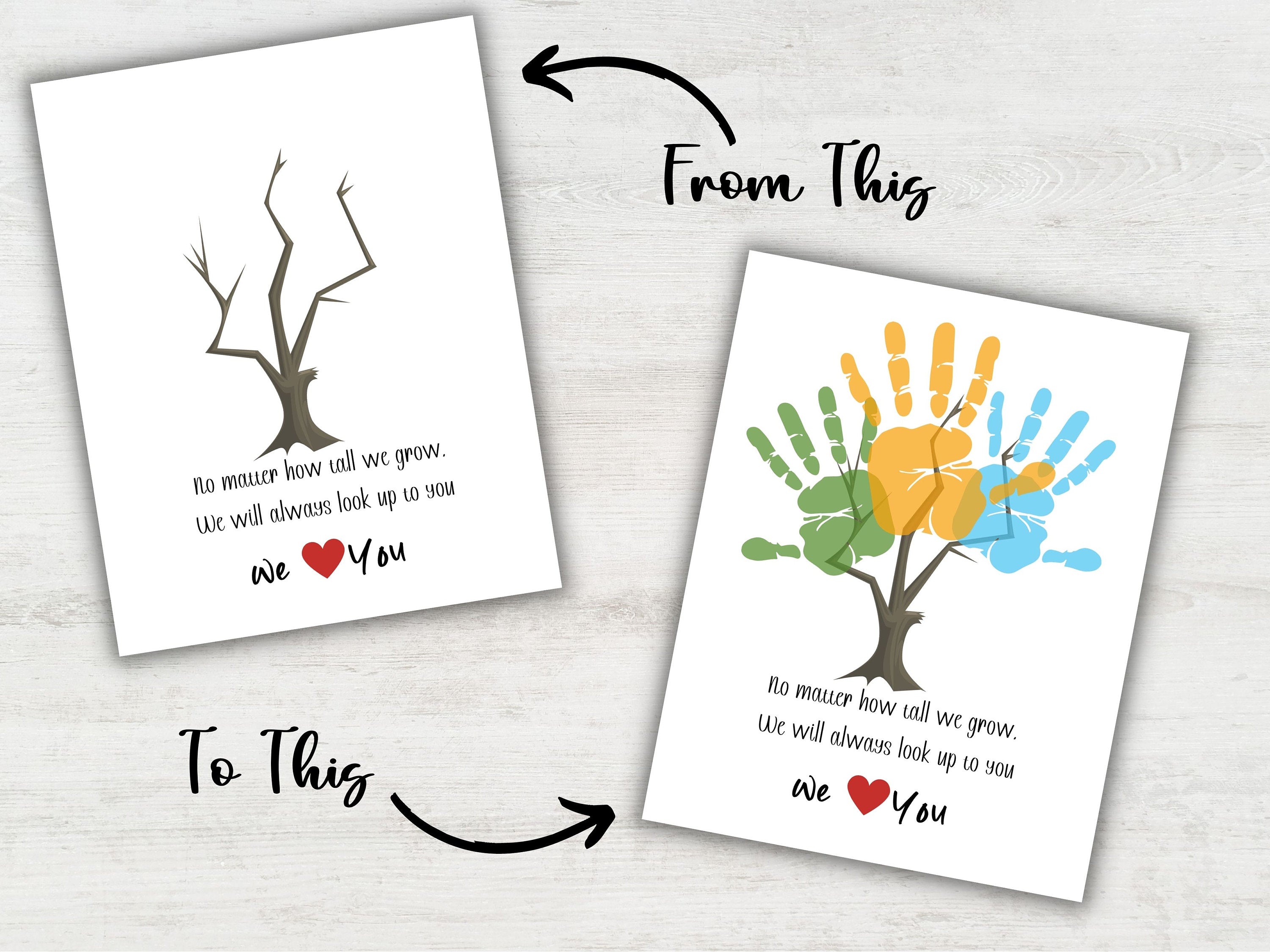 Fathers Day Handprint art-Mother&#39;s/Father&#39;sDay -TheHustlingCatLady-Digital Prints