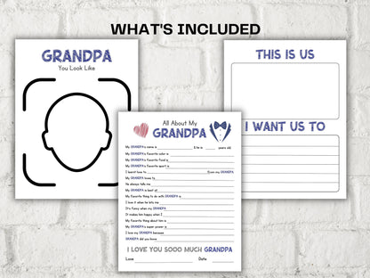 All about my Grandpa fill in the blank I father's day I Birthday gift I About Grandpa Page I Grandpa gift I interview I Questionnaire 001