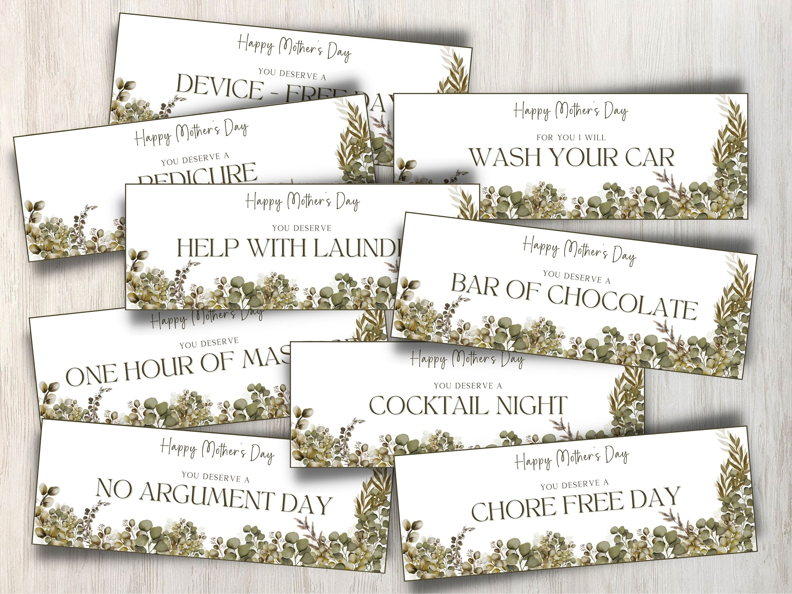Mother's Day Coupons I Printable Coupons I Mom flower Coupon Book I Gifts for mothers I for her I Babysitting coupon I Last minute gift 003-Mother&#39;s/Father&#39;sDay -TheHustlingCatLady-Greeting Cards