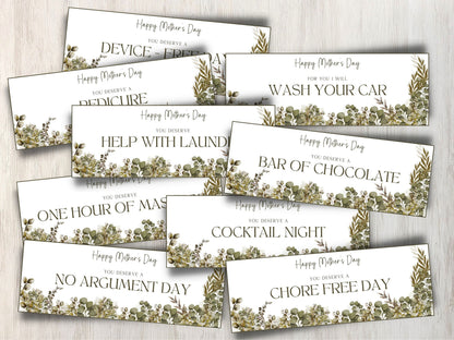 Mother's Day Coupons I Printable Coupons I Mom flower Coupon Book I Gifts for mothers I for her I Babysitting coupon I Last minute gift 003-Mother&#39;s/Father&#39;sDay -TheHustlingCatLady-Greeting Cards