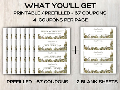 Mother's Day Coupons I Printable Coupons I Mom flower Coupon Book I Gifts for mothers I for her I Babysitting coupon I Last minute gift 003-Mother&#39;s/Father&#39;sDay -TheHustlingCatLady-Greeting Cards