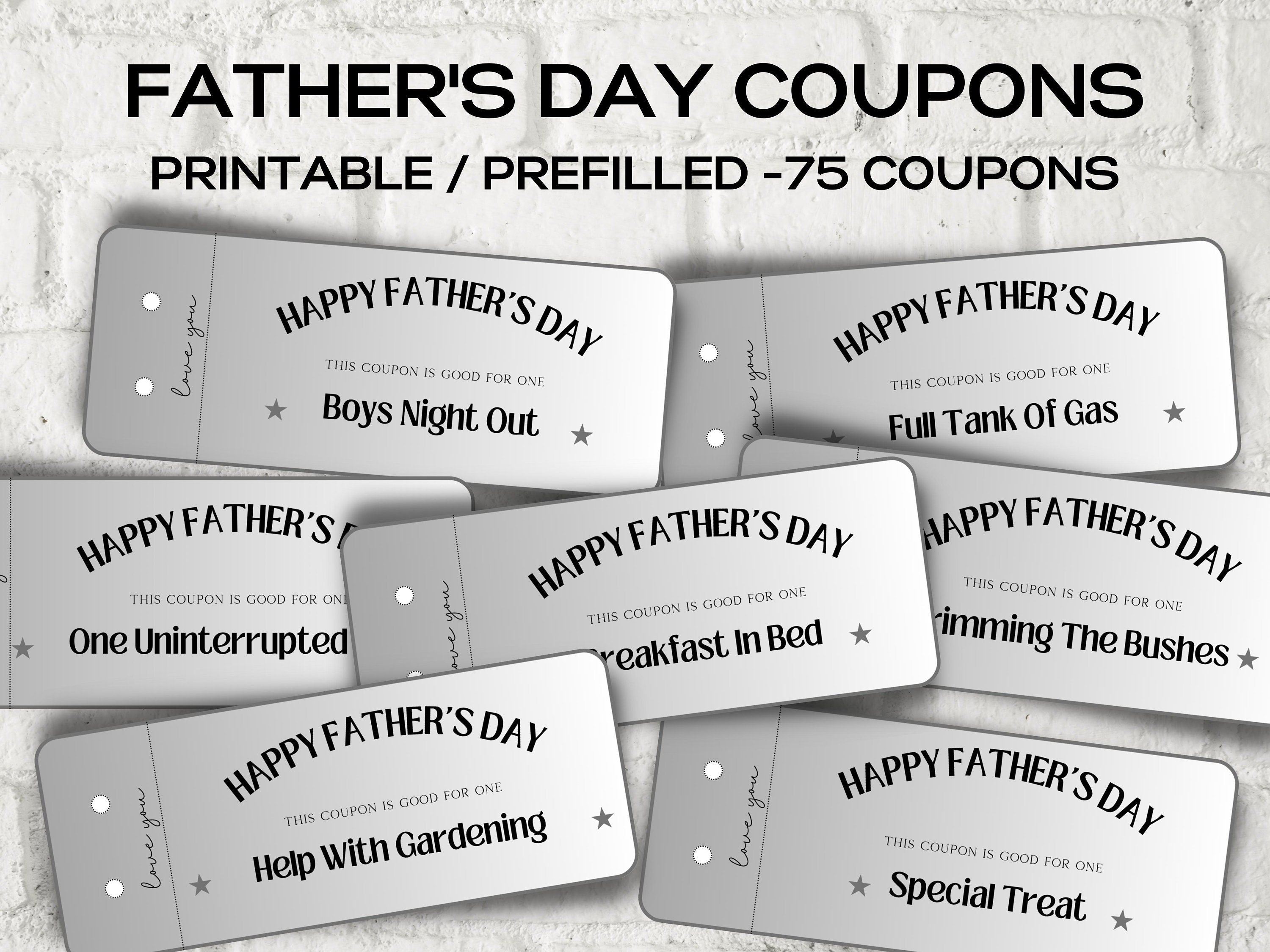 Father's Day Coupons I Printable Coupons I Daddy Coupon Book I Gift for Dad I Gift for Daddy I personalized father I Last minute gift 003-Mother&#39;s/Father&#39;sDay -TheHustlingCatLady-Templates