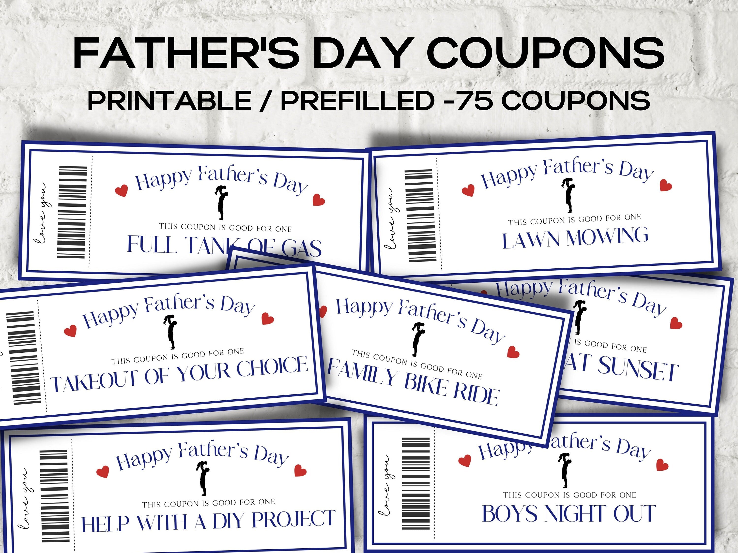 Father's Day Coupons I Printable Coupons I Daddy Coupon Book I Gift for Dad I Gift for Daddy I personalized father I Last minute gift 003-Mother&#39;s/Father&#39;sDay -TheHustlingCatLady-Templates