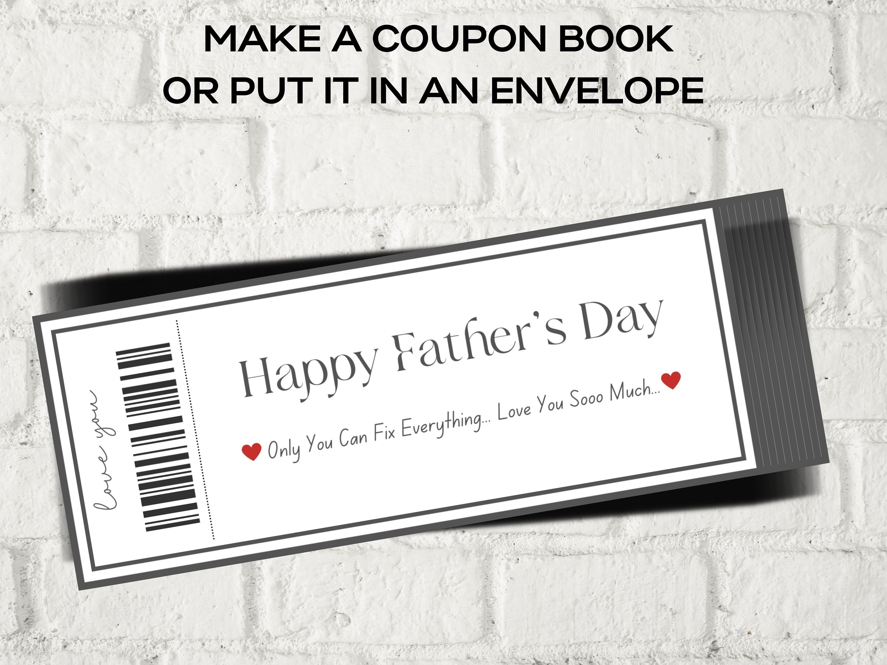 Father's Day Coupons I Printable Coupons I Daddy Coupon Book I Gift for Dad I Gift for Daddy I personalized father I Last minute gift 003-Mother&#39;s/Father&#39;sDay -TheHustlingCatLady-Templates