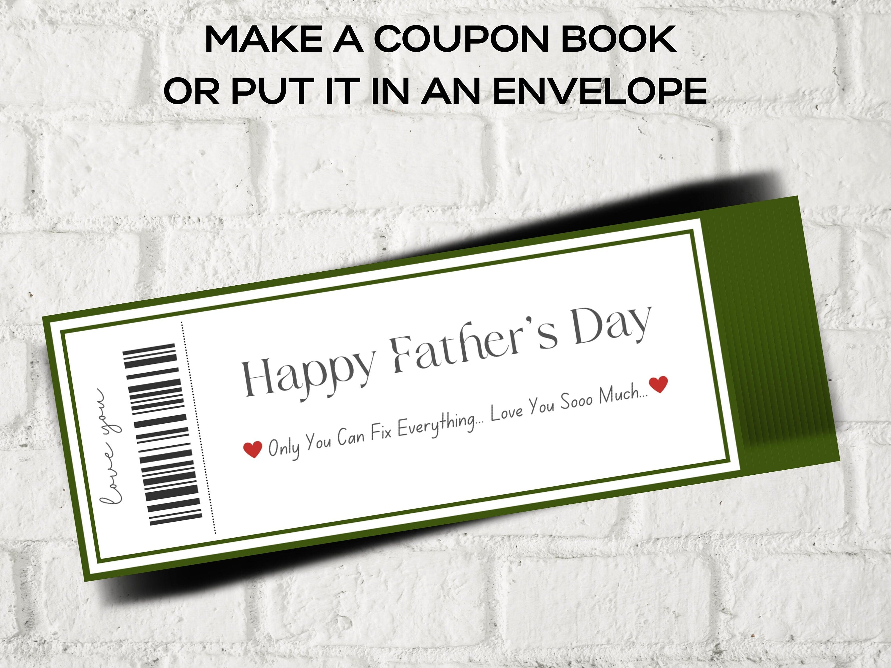 Father's Day Coupons I Printable Coupons I Daddy Coupon Book I Gift for Dad I Gift for Daddy I personalized father I Last minute gift 003-Mother&#39;s/Father&#39;sDay -TheHustlingCatLady-Templates