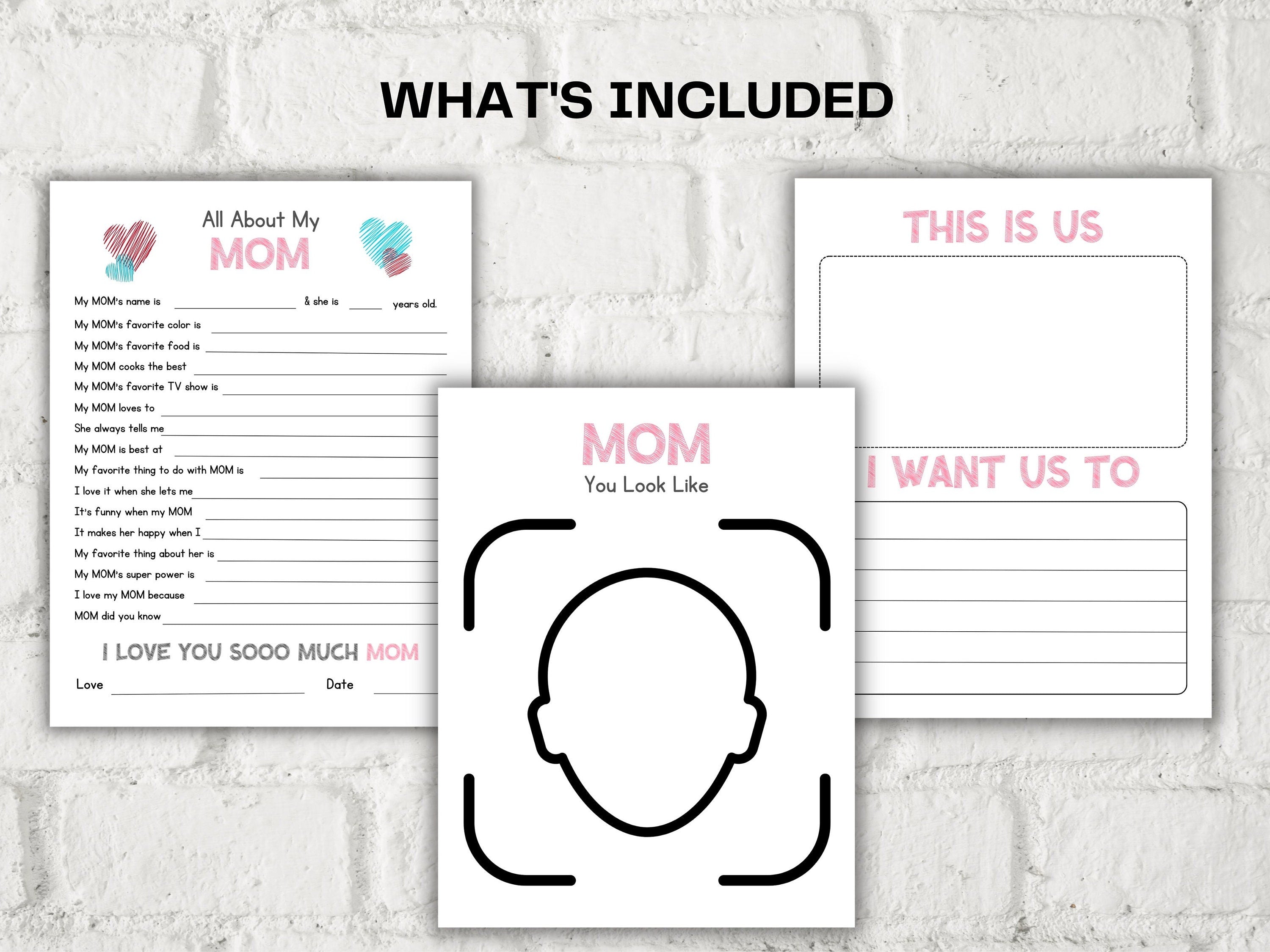 All about my mom I Mother's Day Gift I Mom birthday gift I About Mom Page I Gift for Mom I mom interview I mothers printable questions 001