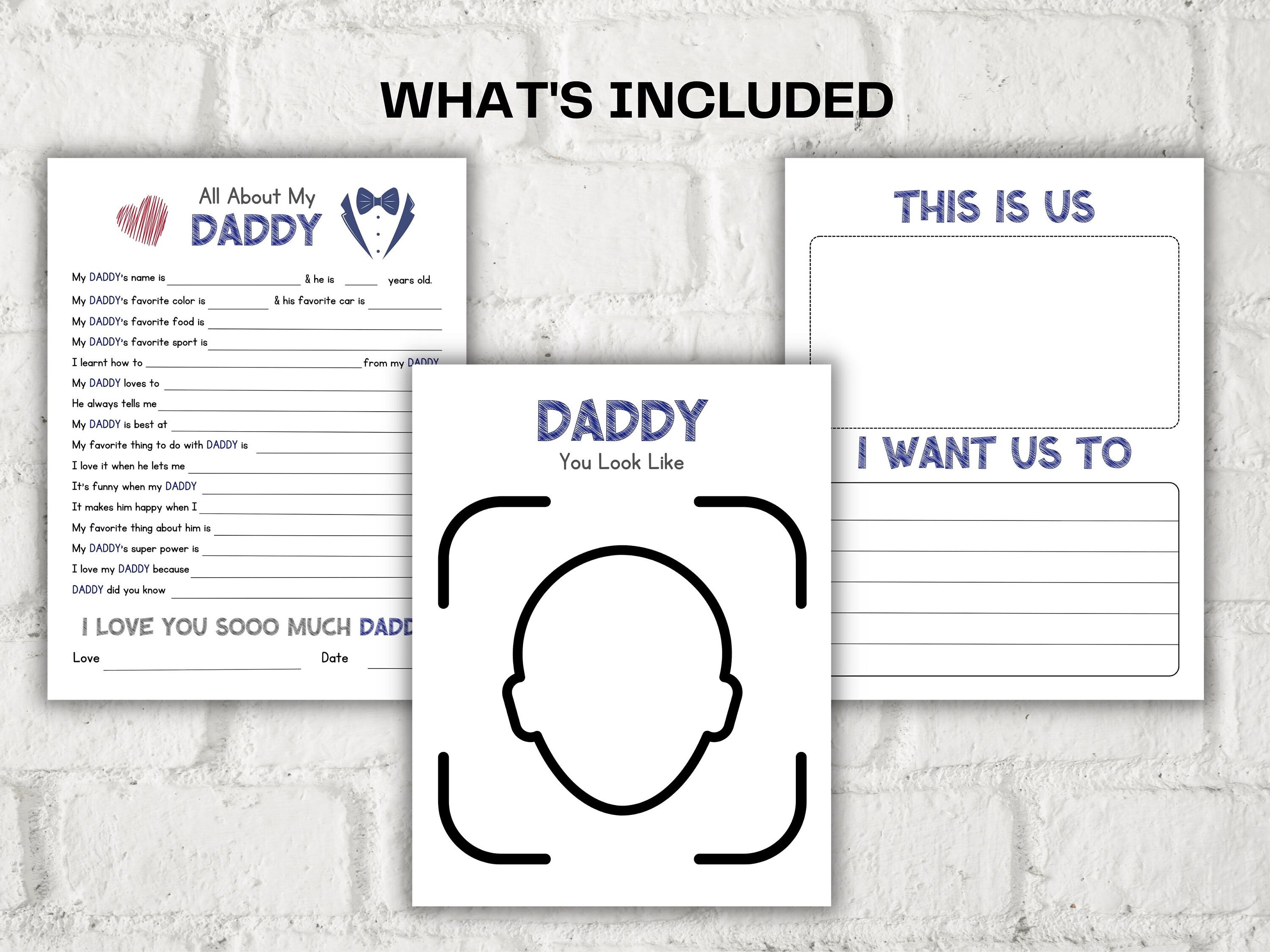 All about my Daddy fill in the blanks I Father's Day Gift I Father's birthday gift I About Daddy Page I Gift for Dad I Daddy interview 001