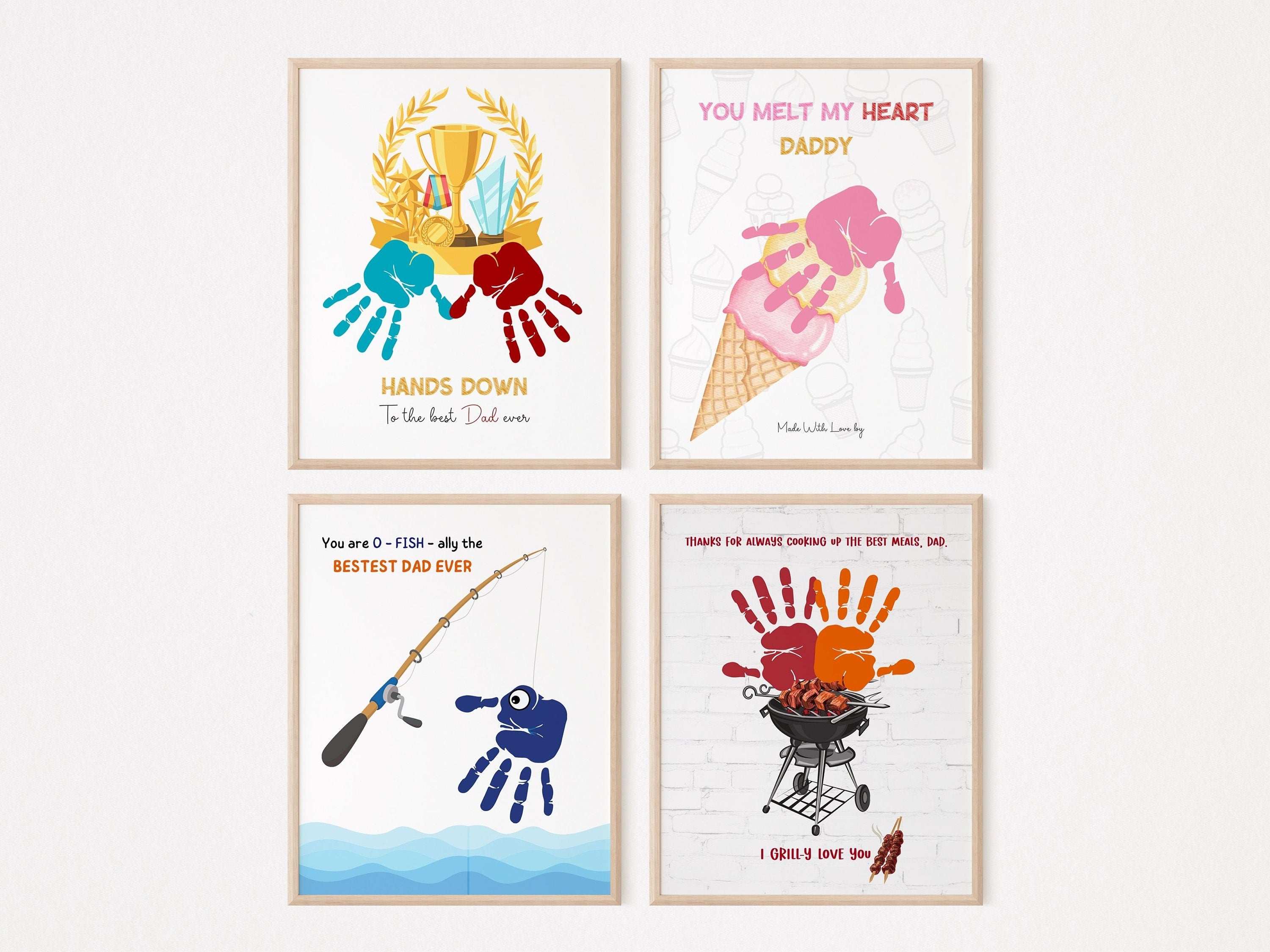 Fathers Day Handprint art I Handprint craft I Fathers Day Gift I First Fathers Day I DIY Fathers Day keepsake I Printable fathers day 002-Mother&#39;s/Father&#39;sDay -TheHustlingCatLady-Digital Prints