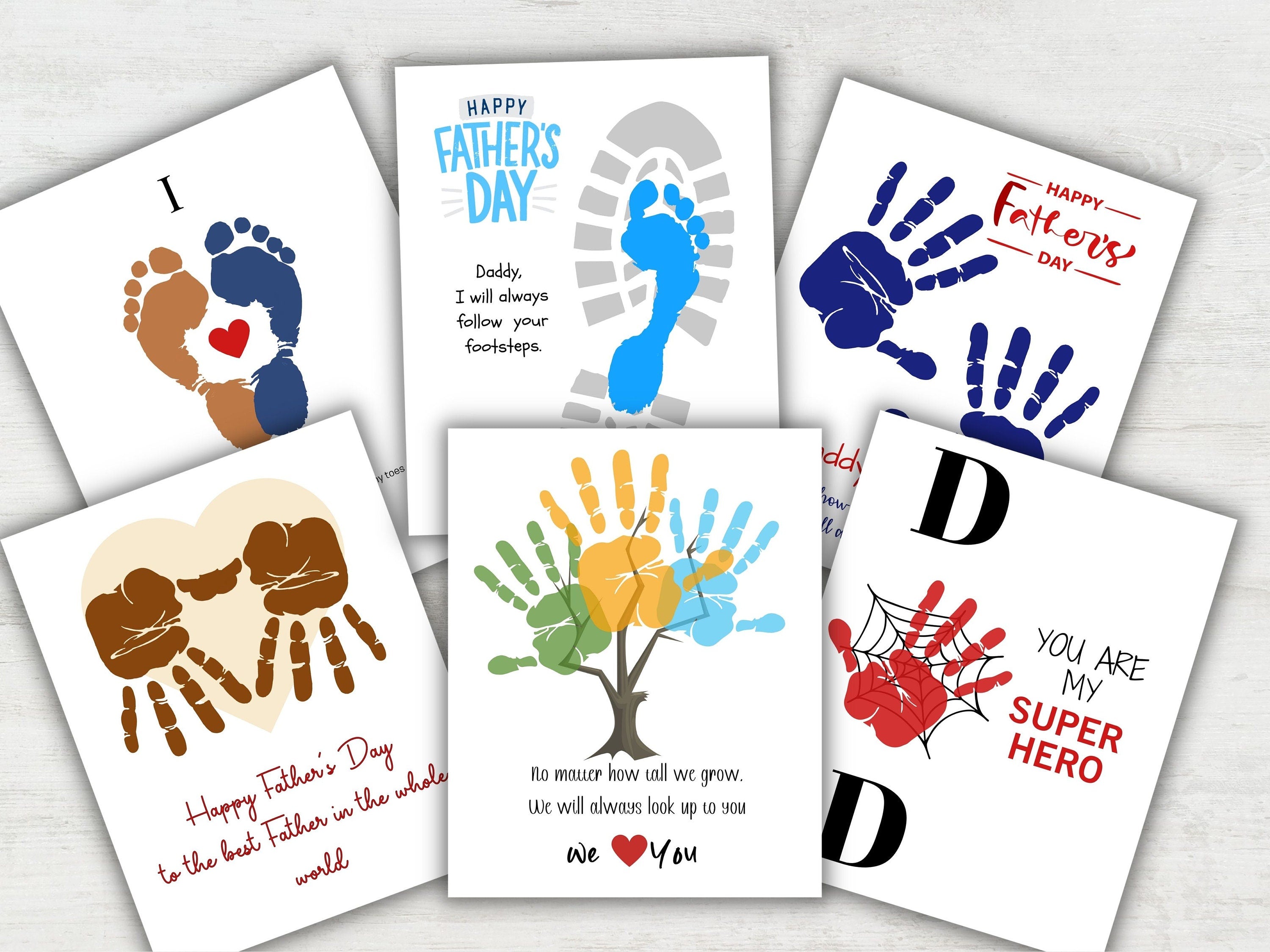 Fathers Day Handprint art-Mother&#39;s/Father&#39;sDay -TheHustlingCatLady-Digital Prints