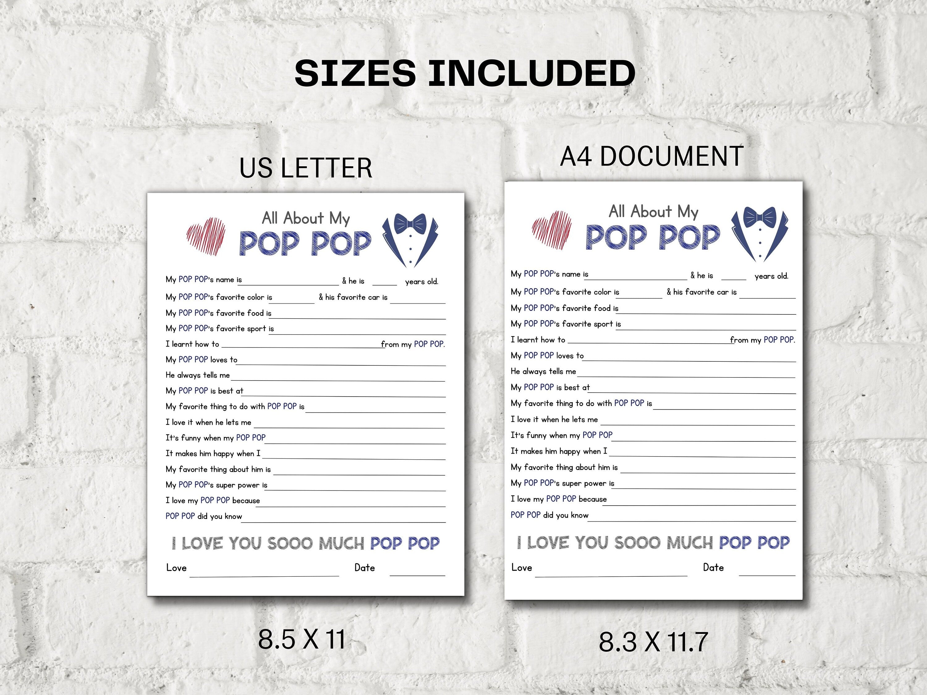 All about my Pop I Father's Day Gift I Father's birthday gift I About Daddy Page I Gift for Dad I Daddy interview I Pop Questionnaire 001