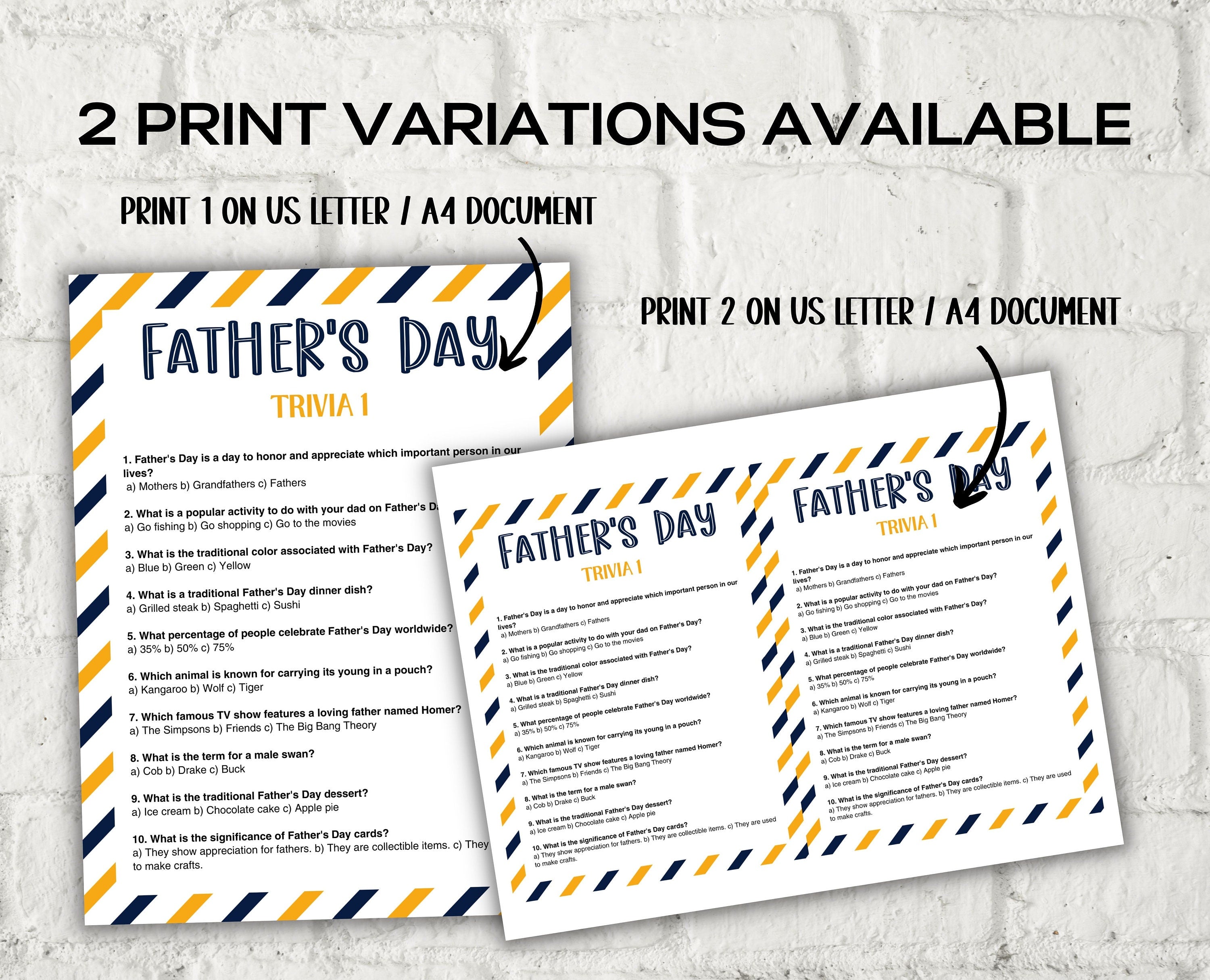 Fathers Day Games Trivia Bundle I Printable Father's Day Games For Kids Teens and Adults | Party Activities | Classroom Games 005-Mother&#39;s/Father&#39;sDay -TheHustlingCatLady-Party Games