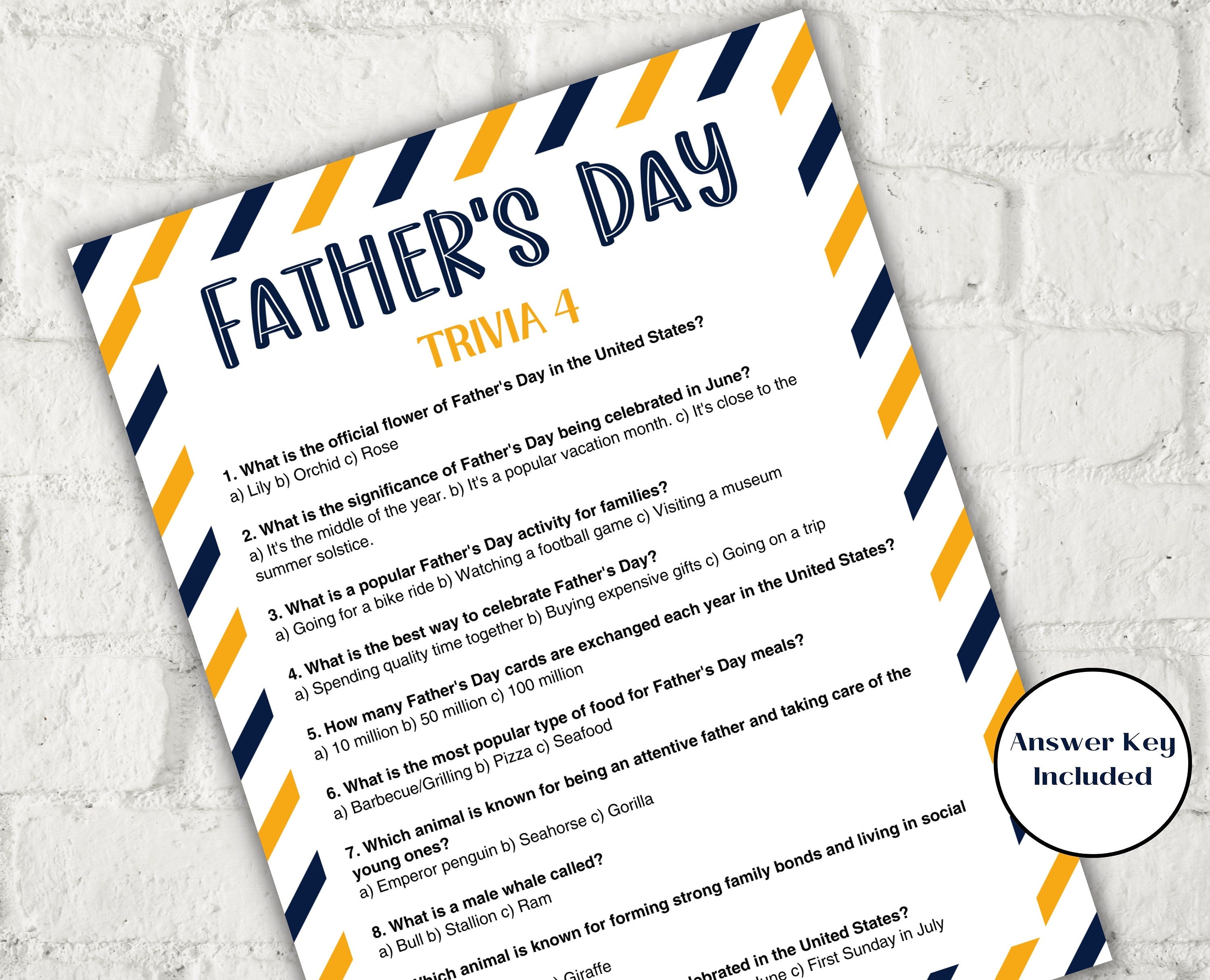 Fathers Day Games Trivia Bundle I Printable Father's Day Games For Kids Teens and Adults | Party Activities | Classroom Games 005-Mother&#39;s/Father&#39;sDay -TheHustlingCatLady-Party Games