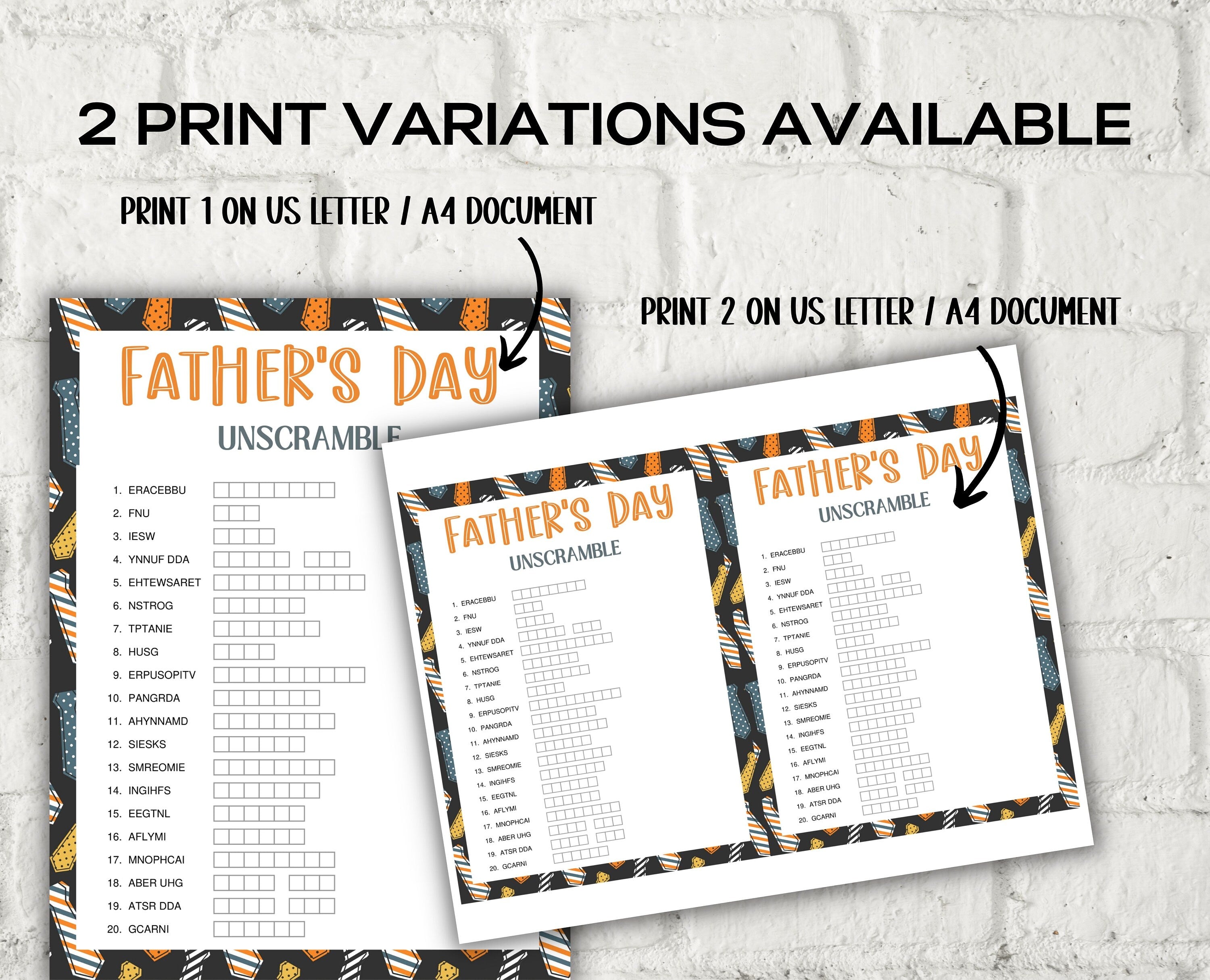 Fathers Day Vocabulary Puzzle Bundle-Mother&#39;s/Father&#39;sDay -TheHustlingCatLady-Party Games