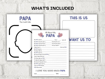 All about my Papa fill in the blank I Father's Day Gift I About Papa I Last minute Gift for Papa I Papa interview Questionnaire 001
