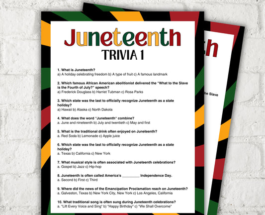 Juneteenth Trivia Bundle I Juneteenth Activities I African American History I Juneteenth School Game I Juneteenth Trivia I Juneteenth Quiz