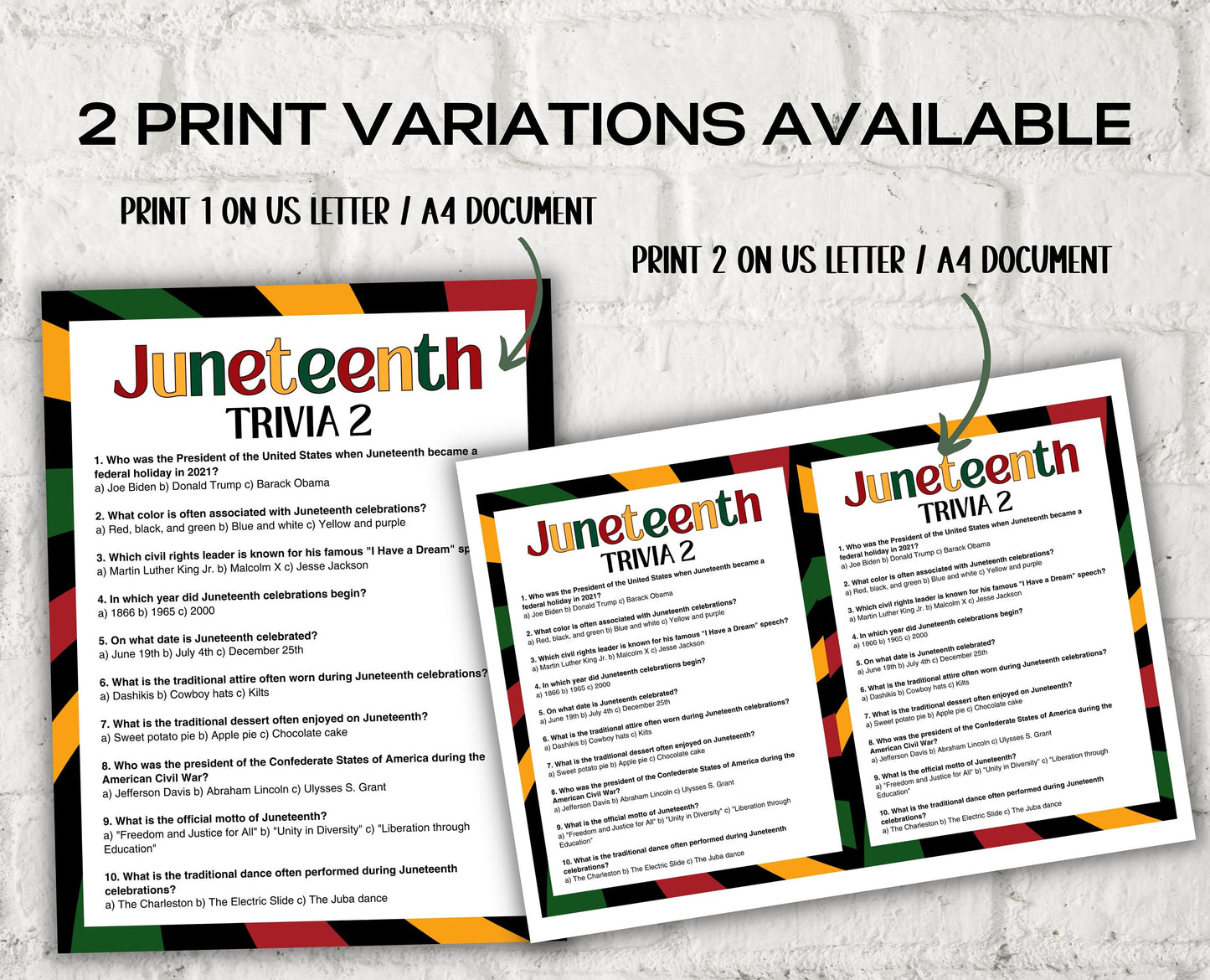 Juneteenth Trivia Bundle I Juneteenth Activities I African American History I Juneteenth School Game I Juneteenth Trivia I Juneteenth Quiz