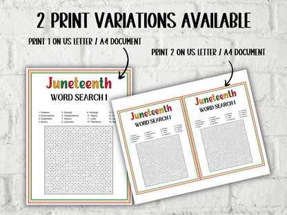 Juneteenth game bundle for school kids vocabulary puzzle, word search, juneteenth trivia, crossword, word match, word unscramble - 33 games in all