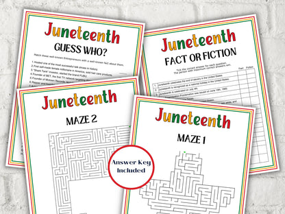 Juneteenth game bundle for school kids vocabulary puzzle, word search, juneteenth trivia, crossword, word match, word unscramble - 33 games in all