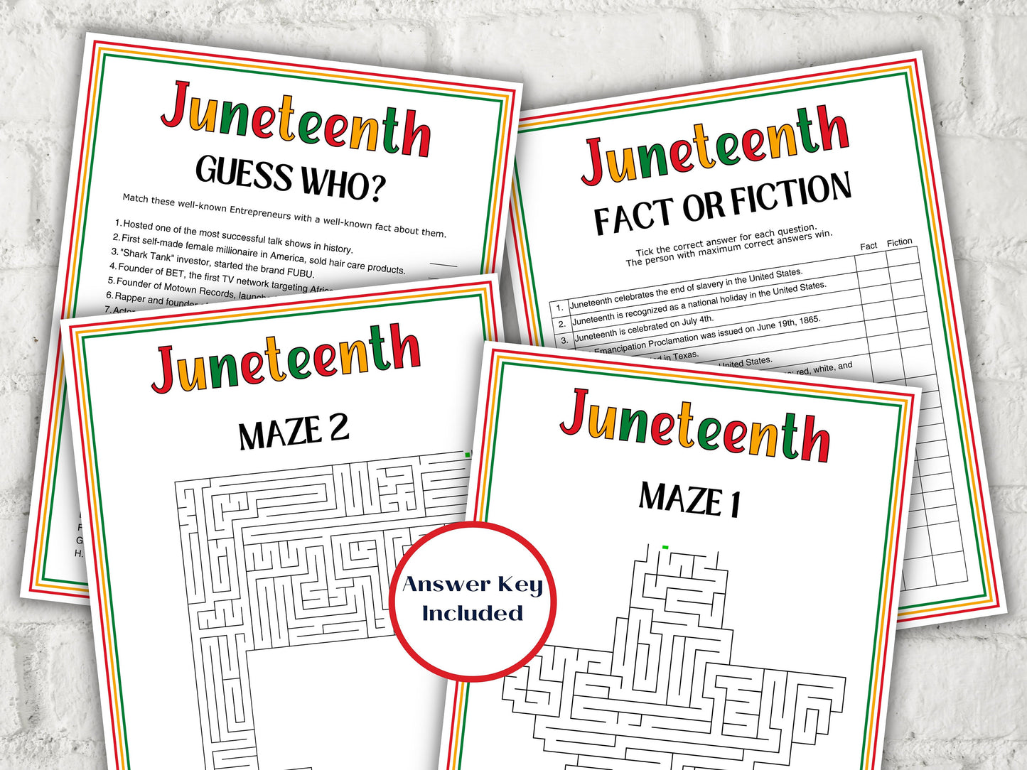 Juneteenth game bundle for school kids vocabulary puzzle, word search, juneteenth trivia, crossword, word match, word unscramble - 33 games in all