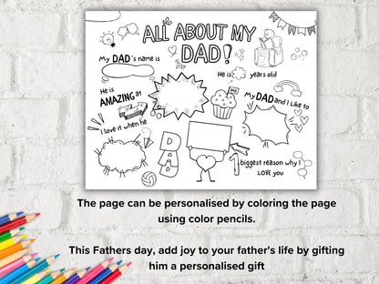 All about my Dad Fill in the blank I Father's Day Gift I Gift for Dad I Birthday I About Dad Page I Daddy interview I Dad Questionnaire 001-Father&#39;s & Mother&#39;s Day -TheHustlingCatLady-Blank Cards